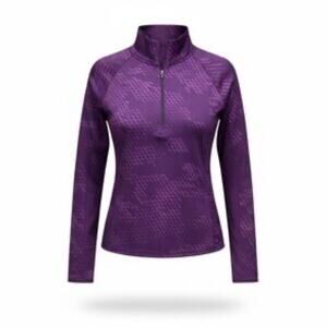 Under Armour dark purple sports athletic breathable jersey stretch top shirt szM